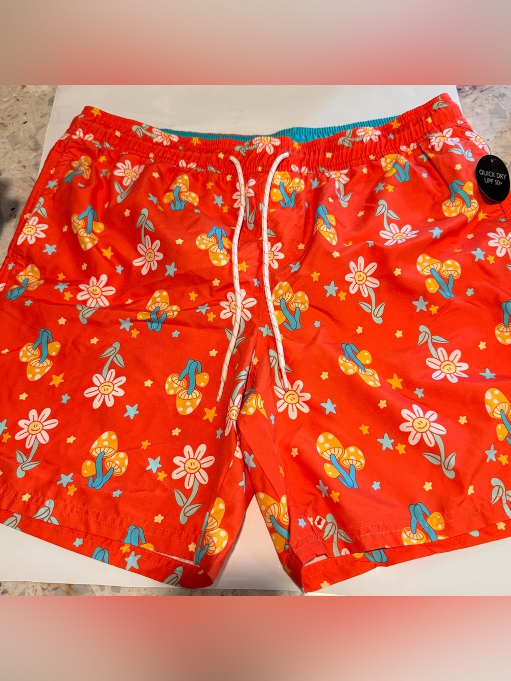 No Boundaries Teal and Orange Athletic Shorts